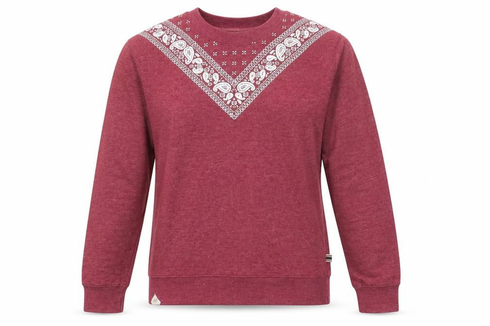 Bellfield Womens Red Cotton Pullover Sweatshirt Size S Pullover