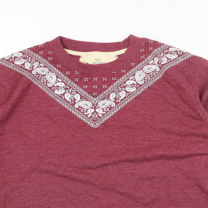 Bellfield Womens Red Cotton Pullover Sweatshirt Size S Pullover