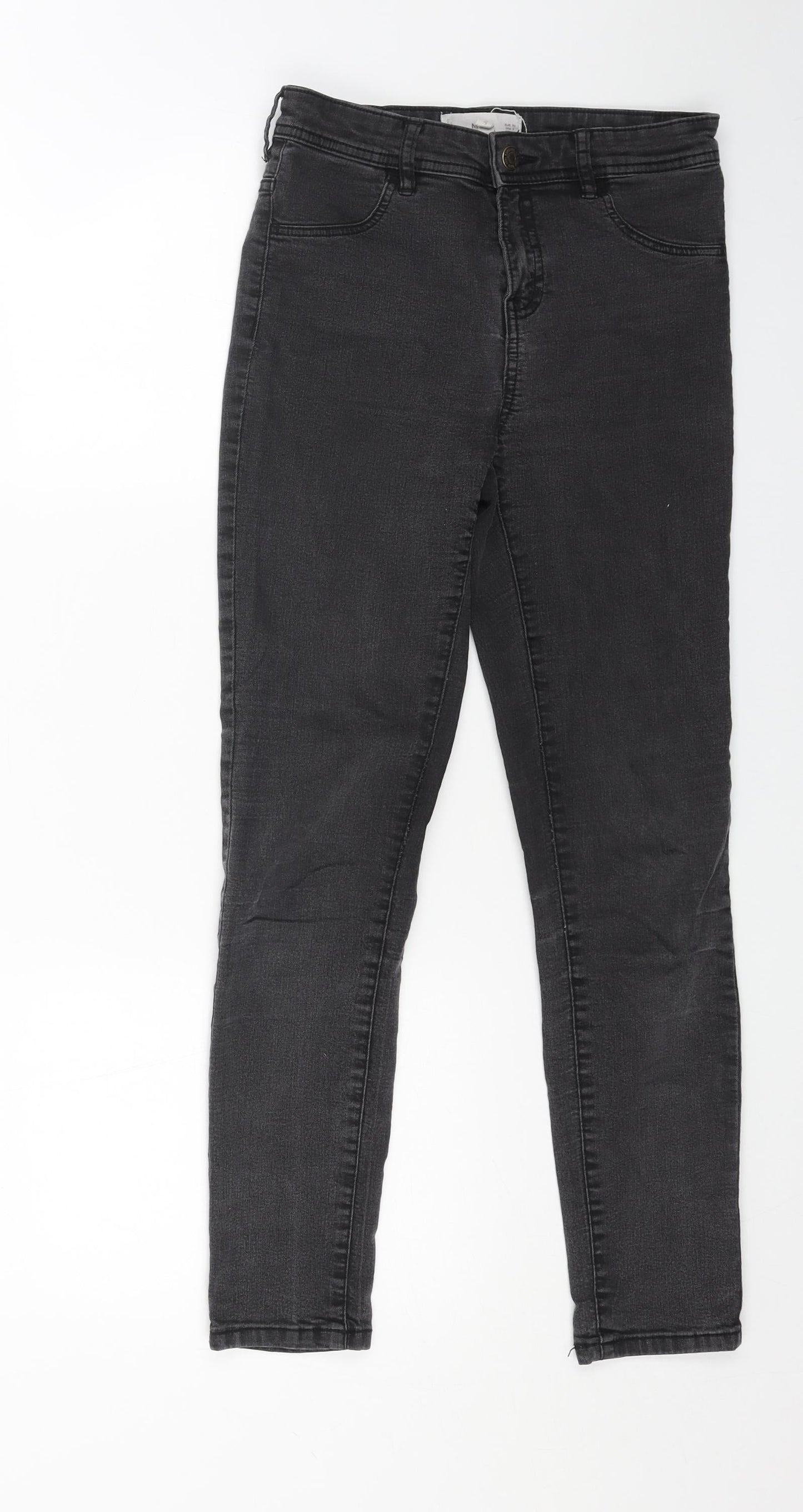 MNG Womens Black Cotton Skinny Jeans Size 6 L26 in Regular Button
