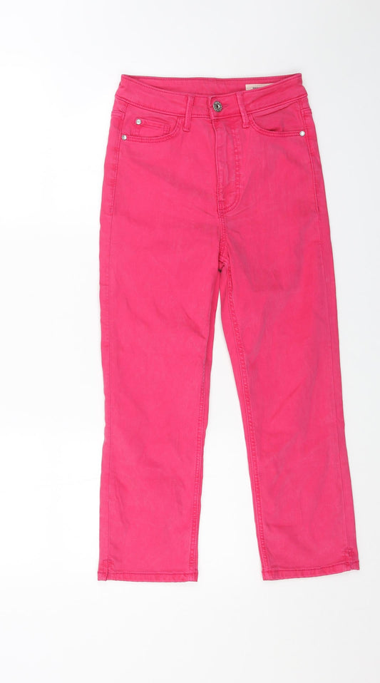 Marks and Spencer Womens Pink Cotton Skinny Jeans Size 6 L21 in Regular Button