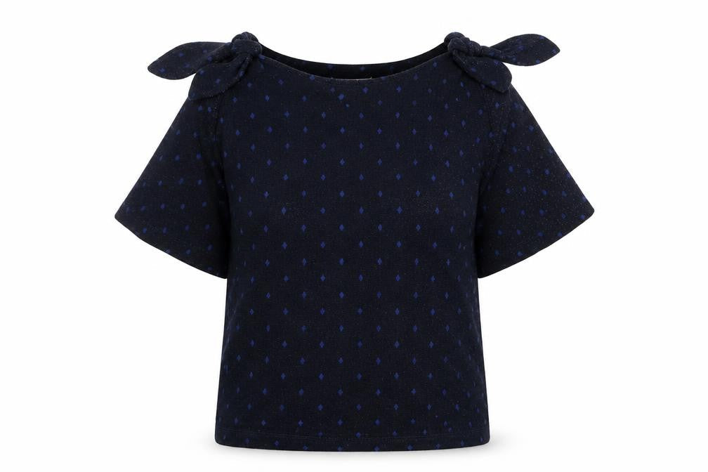 Per Una Womens Blue Round Neck Polka Dot Polyester Pullover Jumper Size 6