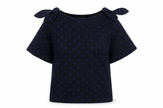 Per Una Womens Blue Round Neck Polka Dot Polyester Pullover Jumper Size 6