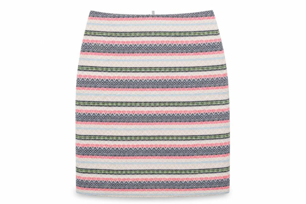 Marks & Spencer Womens Multicoloured Geometric Polyester Straight & Pencil Skirt Size 10 Zip
