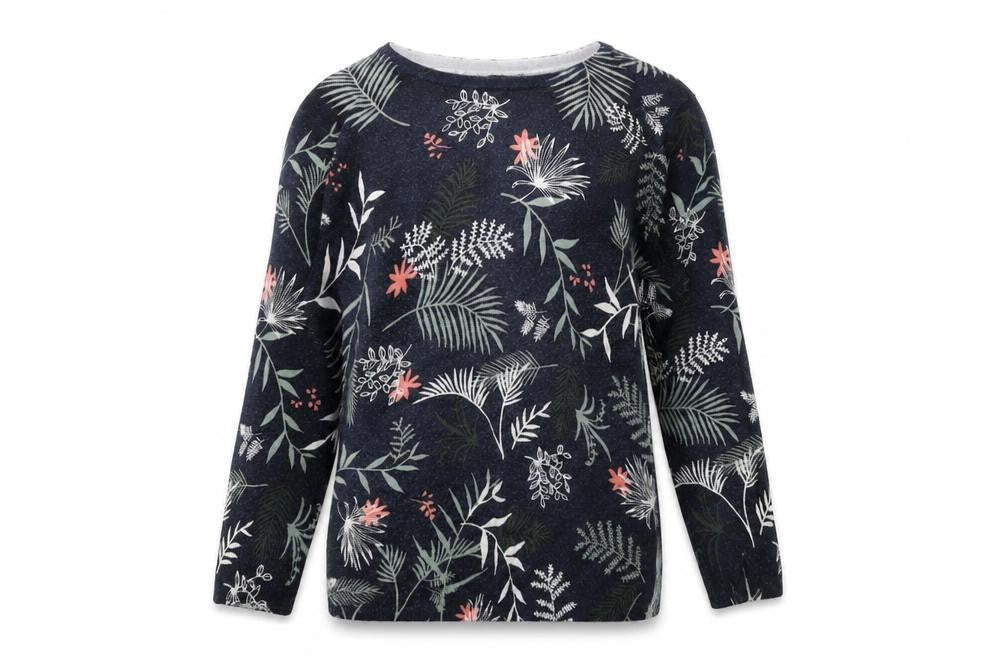 Debenhams Womens Blue Scoop Neck Geometric Viscose Pullover Jumper Size 10