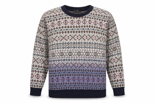 Preworn Mens Blue Round Neck Fair Isle Acrylic Pullover Jumper Size XS Long Sleeve