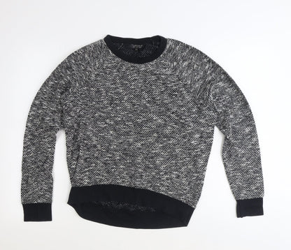 Topshop Womens Black Scoop Neck Polyester Pullover Jumper Size 6