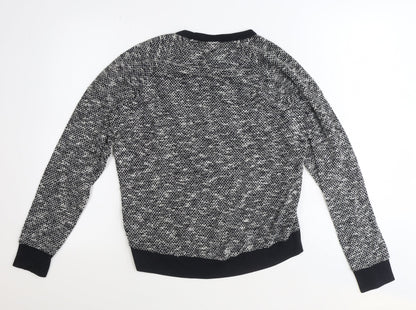 Topshop Womens Black Scoop Neck Polyester Pullover Jumper Size 6