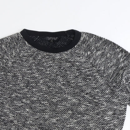 Topshop Womens Black Scoop Neck Polyester Pullover Jumper Size 6