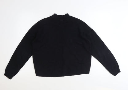 Divided Womens Black Round Neck Polyester Pullover Jumper Size XS - Cropped, Love