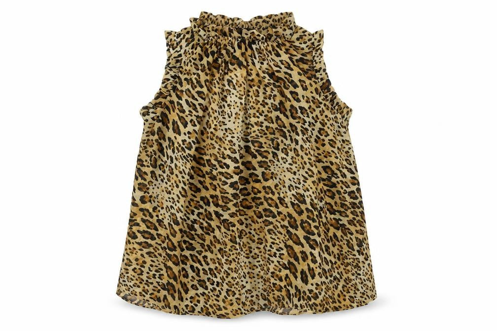 Rachel Zoe Womens Brown Animal Print Polyester Basic Tank Size S Round Neck - Leopard Print