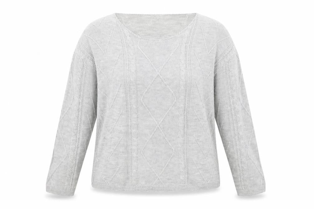 SheIn Womens Grey Scoop Neck Acrylic Pullover Jumper Size XL