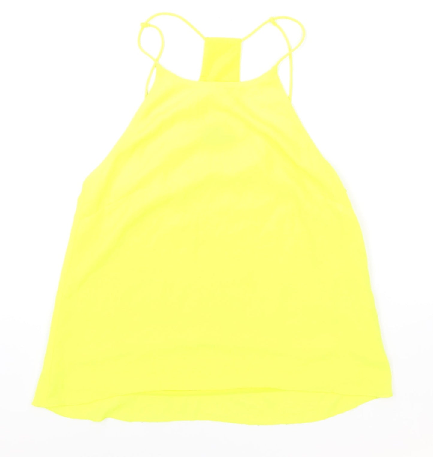 H&M Womens Yellow Polyester Basic Tank Size 8 Halter