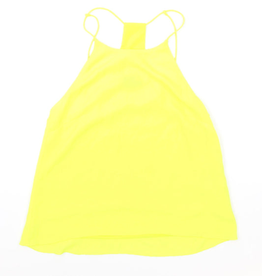 H&M Womens Yellow Polyester Basic Tank Size 8 Halter