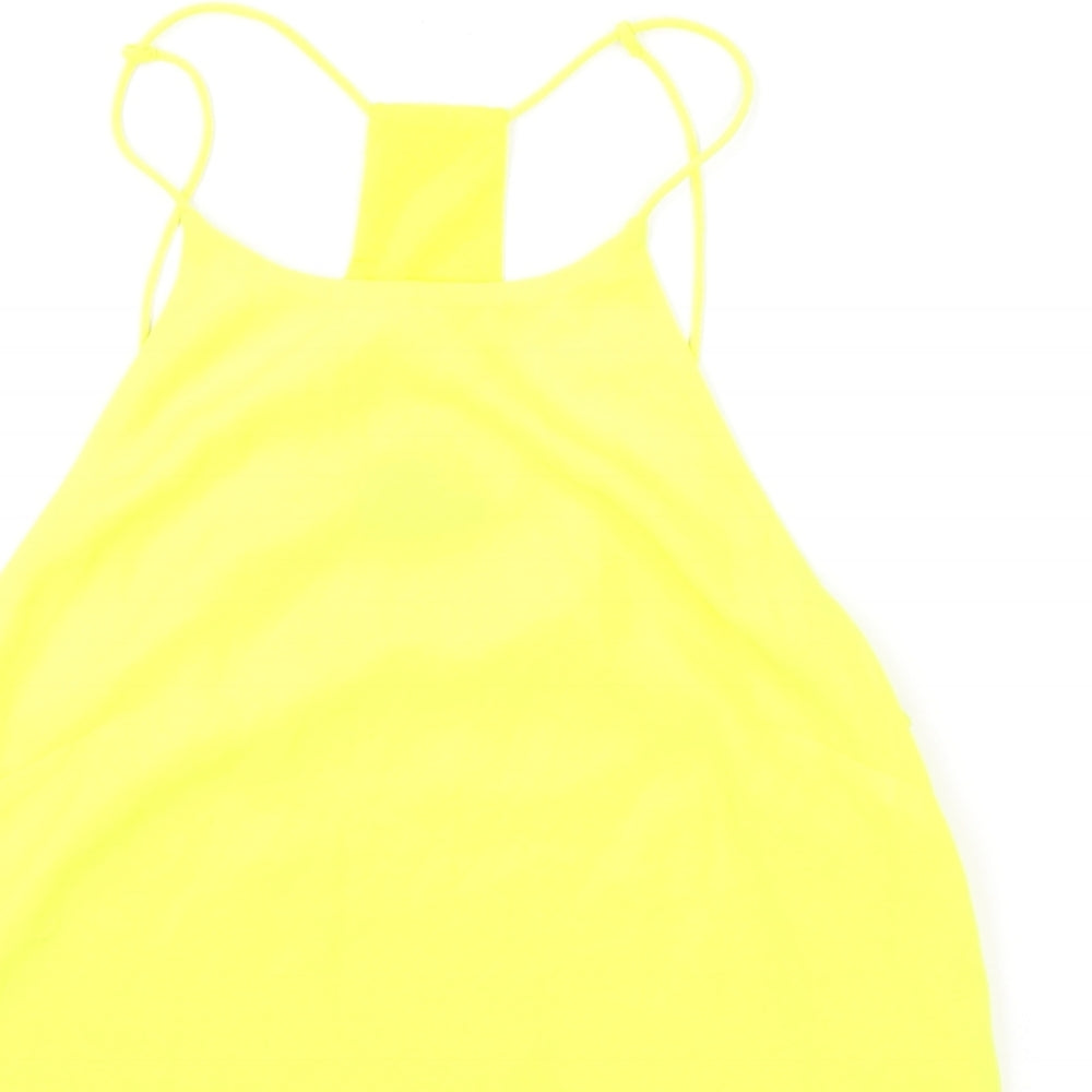 H&M Womens Yellow Polyester Basic Tank Size 8 Halter