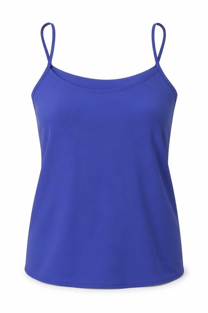 New Look Womens Blue Polyester Basic Tank Size 10 Round Neck