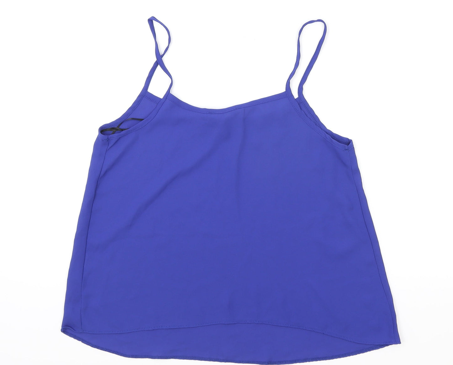 New Look Womens Blue Polyester Basic Tank Size 10 Round Neck