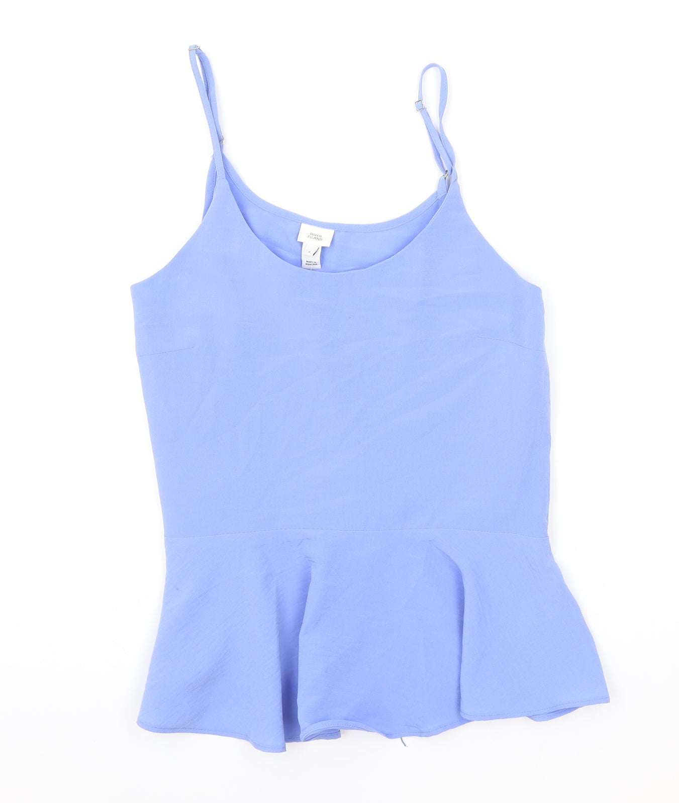 River Island Womens Blue Polyester Camisole Tank Size 6 Scoop Neck - Peplum