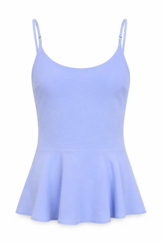 River Island Womens Blue Polyester Camisole Tank Size 6 Scoop Neck - Peplum