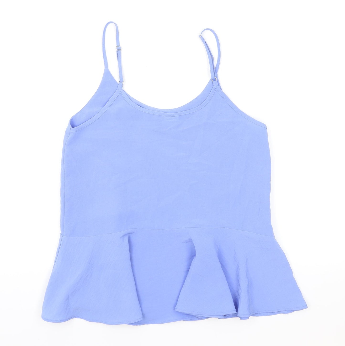 River Island Womens Blue Polyester Camisole Tank Size 6 Scoop Neck - Peplum
