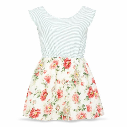 Rare Womens Multicoloured Floral Cotton Fit & Flare Size 10 Scoop Neck Pullover