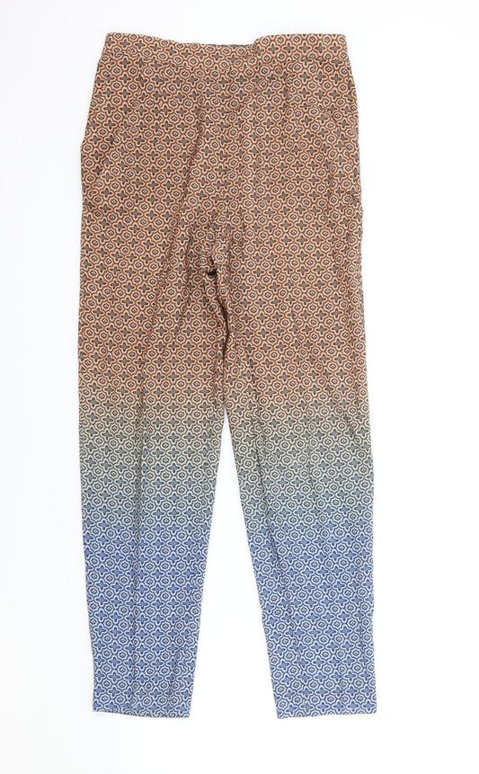 H&M Womens Multicoloured Geometric Polyester Trousers Size XS Relaxed