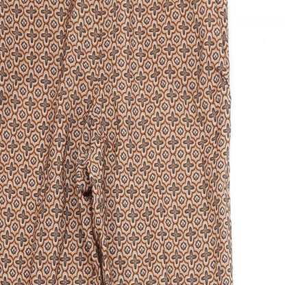 H&M Womens Multicoloured Geometric Polyester Trousers Size XS Relaxed