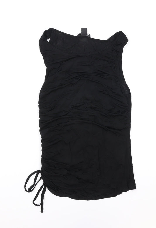 H&M Womens Black Polyester Tunic Tank Size S Round Neck