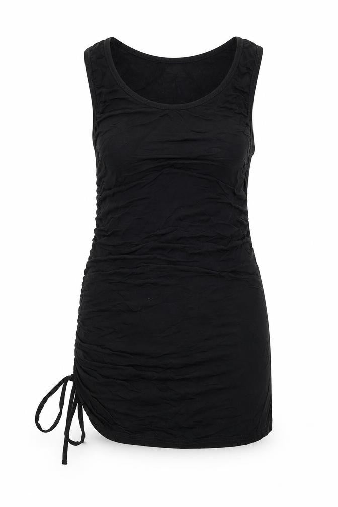 H&M Womens Black Polyester Tunic Tank Size S Round Neck