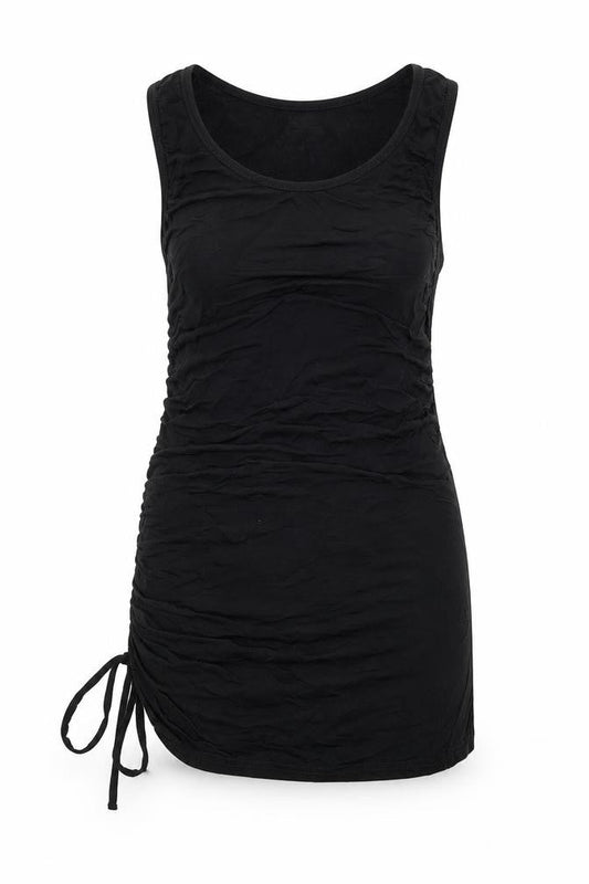 H&M Womens Black Polyester Tunic Tank Size S Round Neck