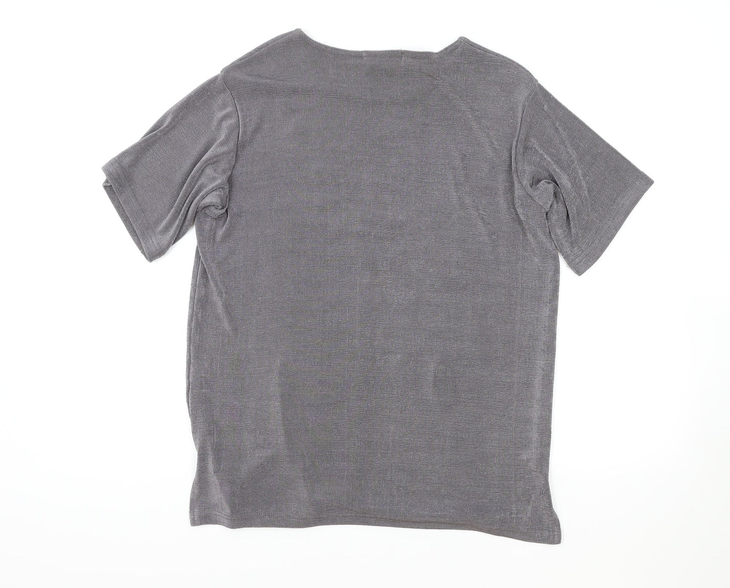 Citrus Womens Brown Polyester Basic T-Shirt Size M Round Neck