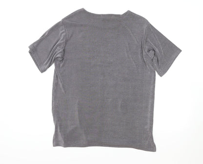 Citrus Womens Brown Polyester Basic T-Shirt Size M Round Neck
