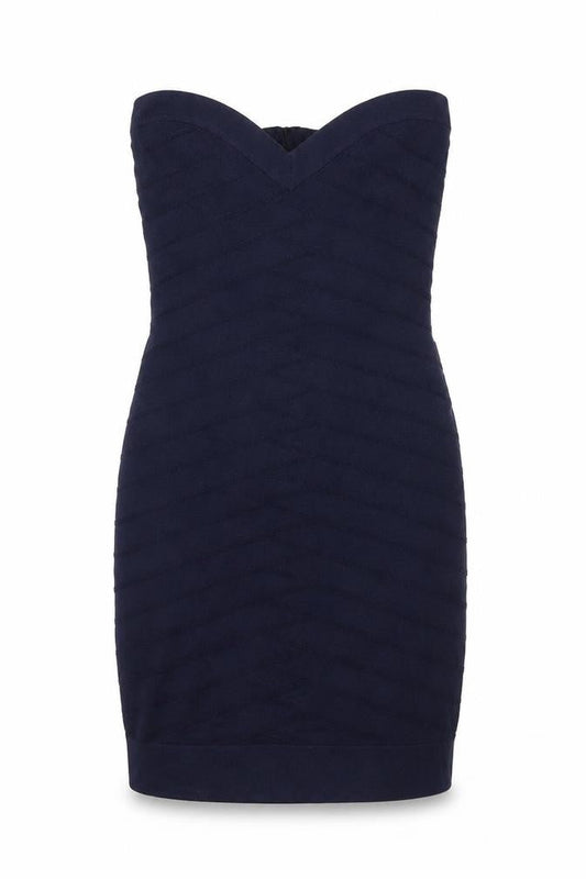 French Connection Womens Blue Viscose Bodycon Size 10 Sweetheart Zip