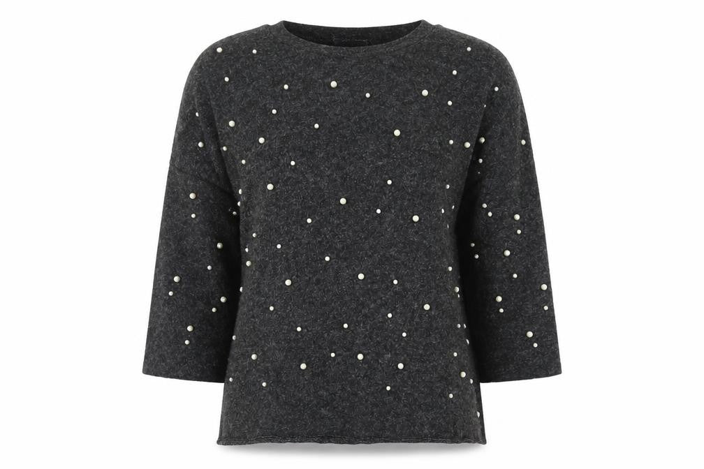 Zara Womens Grey Round Neck Acrylic Pullover Jumper Size M
