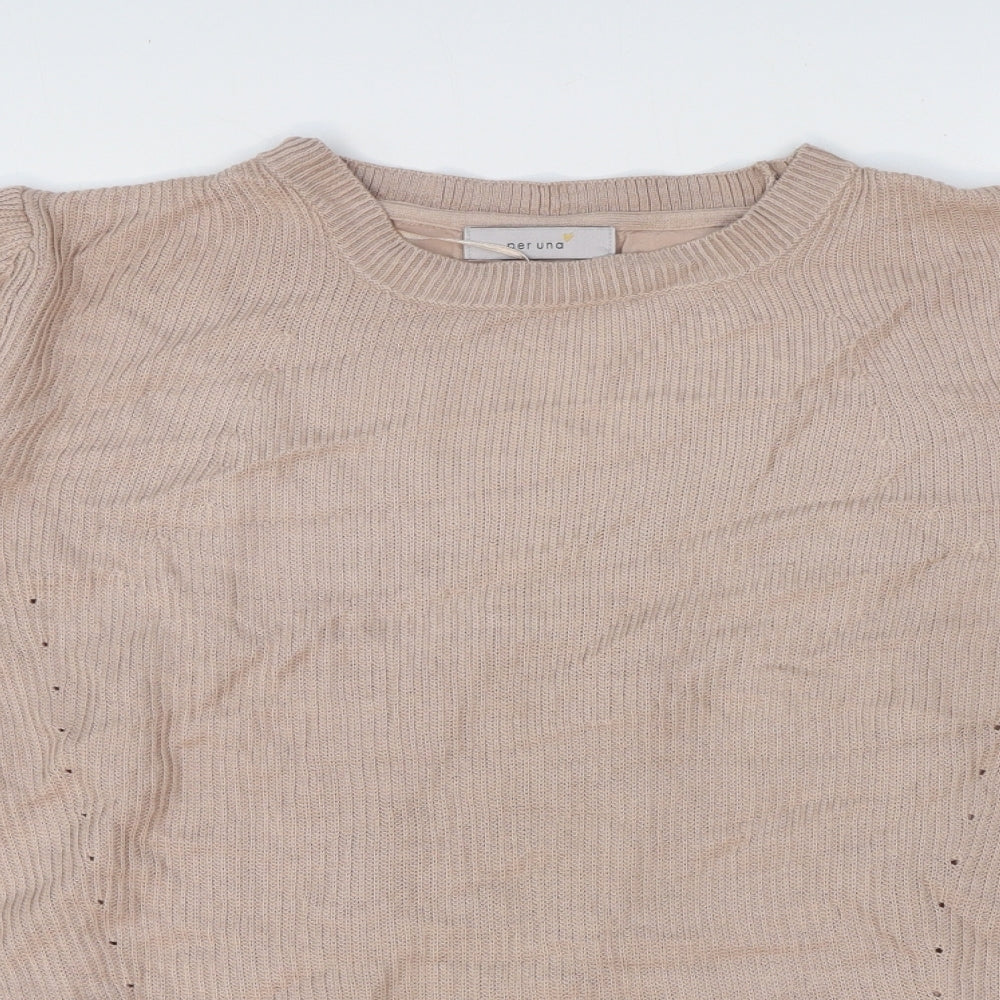 Marks and Spencer Womens Pink Viscose Basic T-Shirt Size 14 Round Neck