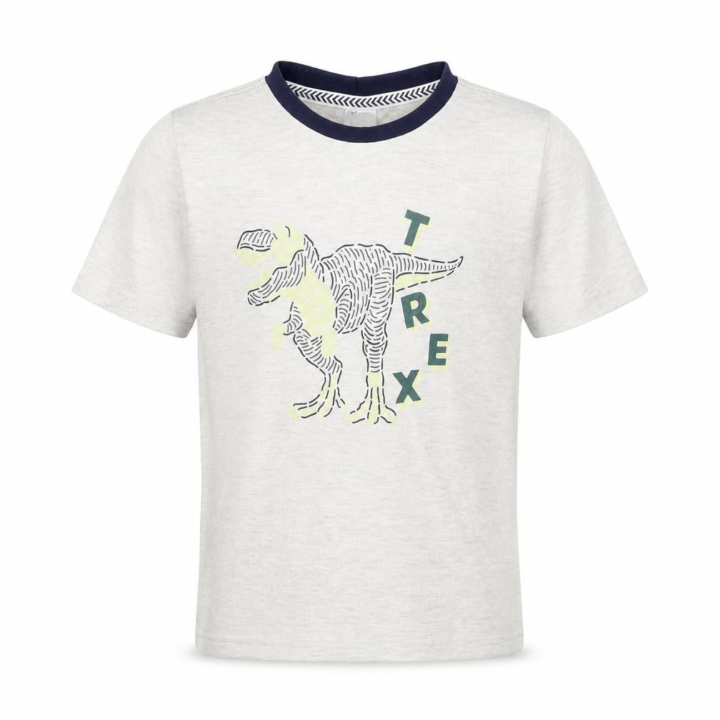 Sovereign Code Boys Grey Cotton Pullover T-Shirt Size 7 Years Round Neck Pullover - T Rex