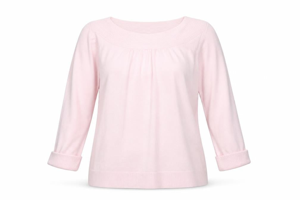 Marks & Spencer Womens Pink Boat Neck Acrylic Pullover Jumper Size 16
