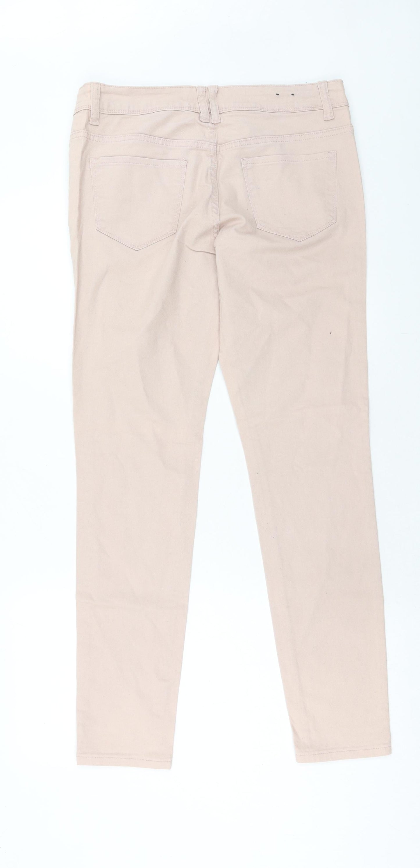 YesYEs Womens Pink Cotton Skinny Jeans Size 12 Regular Zip