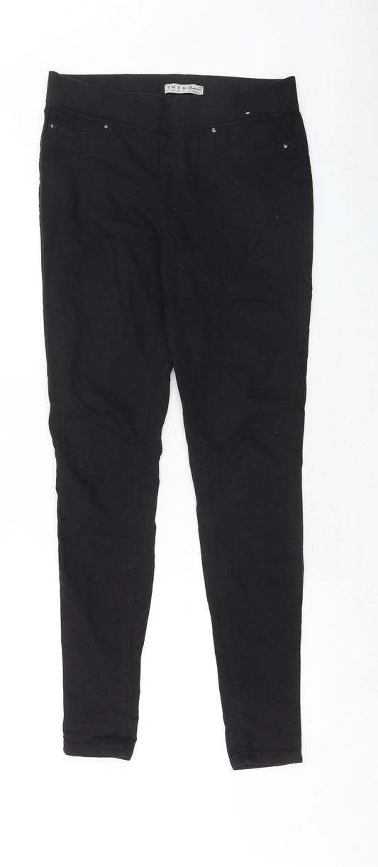 Denim & Co. Womens Black Cotton Skinny Jeans Size 12 Regular