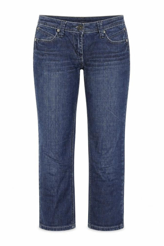 House Of Denim Womens Blue Cotton Straight Jeans Size 8 Regular Zip
