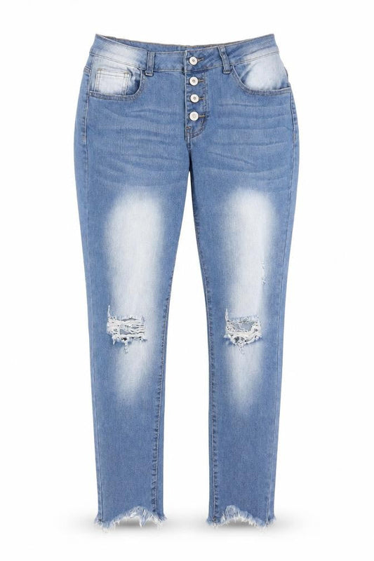 Womens Blue Cotton Skinny Jeans Size M Regular Zip