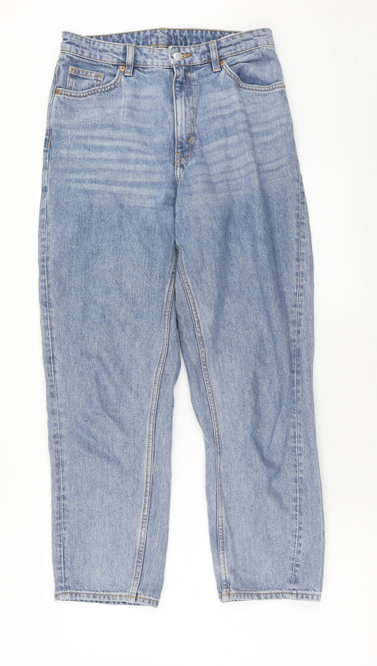 Monkl Womens Blue Cotton Straight Jeans Size 28 in Regular Zip