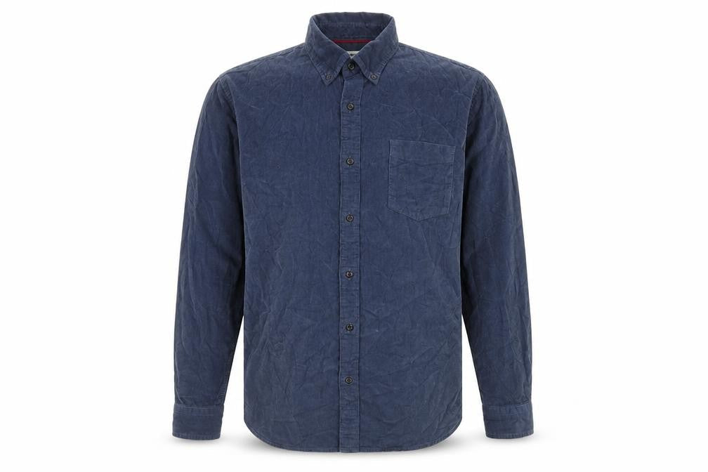 Goodthreads Mens Blue Cotton Button-Up Size L Collared Button