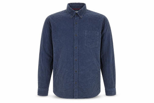 Goodthreads Mens Blue Cotton Button-Up Size L Collared Button