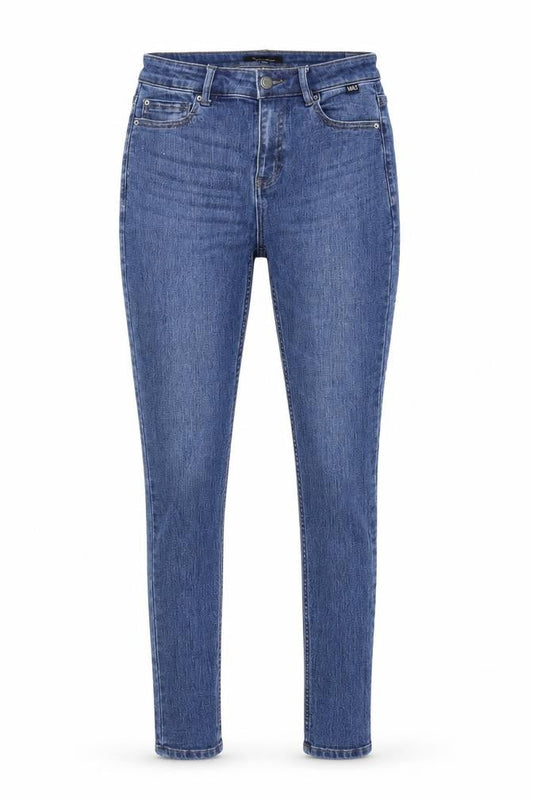 Marks & Spencer Womens Blue Herringbone Cotton Skinny Jeans Size 26 in L30 in Slim Zip