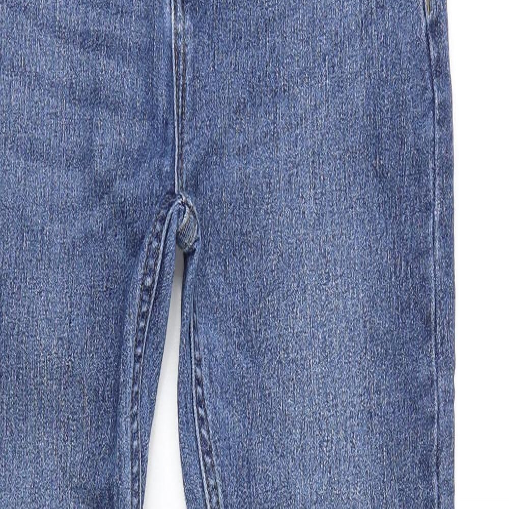 Marks and Spencer Womens Blue Herringbone Cotton Skinny Jeans Size 26 in L30 in Slim Zip