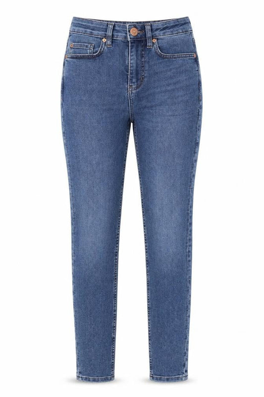 Marks & Spencer Womens Blue Cotton Skinny Jeans Size 6 L28 in Slim Zip