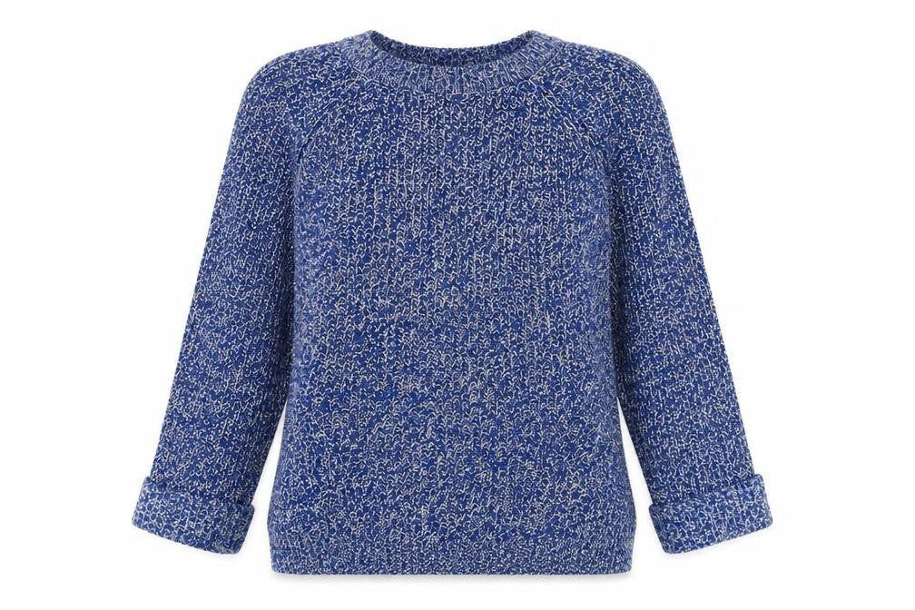 Nutmeg Womens Blue Round Neck Acrylic Pullover Jumper Size 10