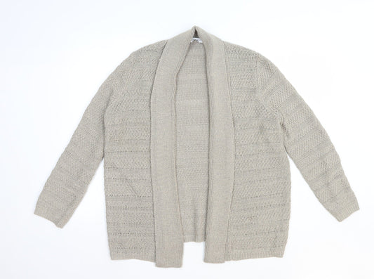Marks and Spencer Womens Brown V-Neck Acrylic Cardigan Jumper Size 14