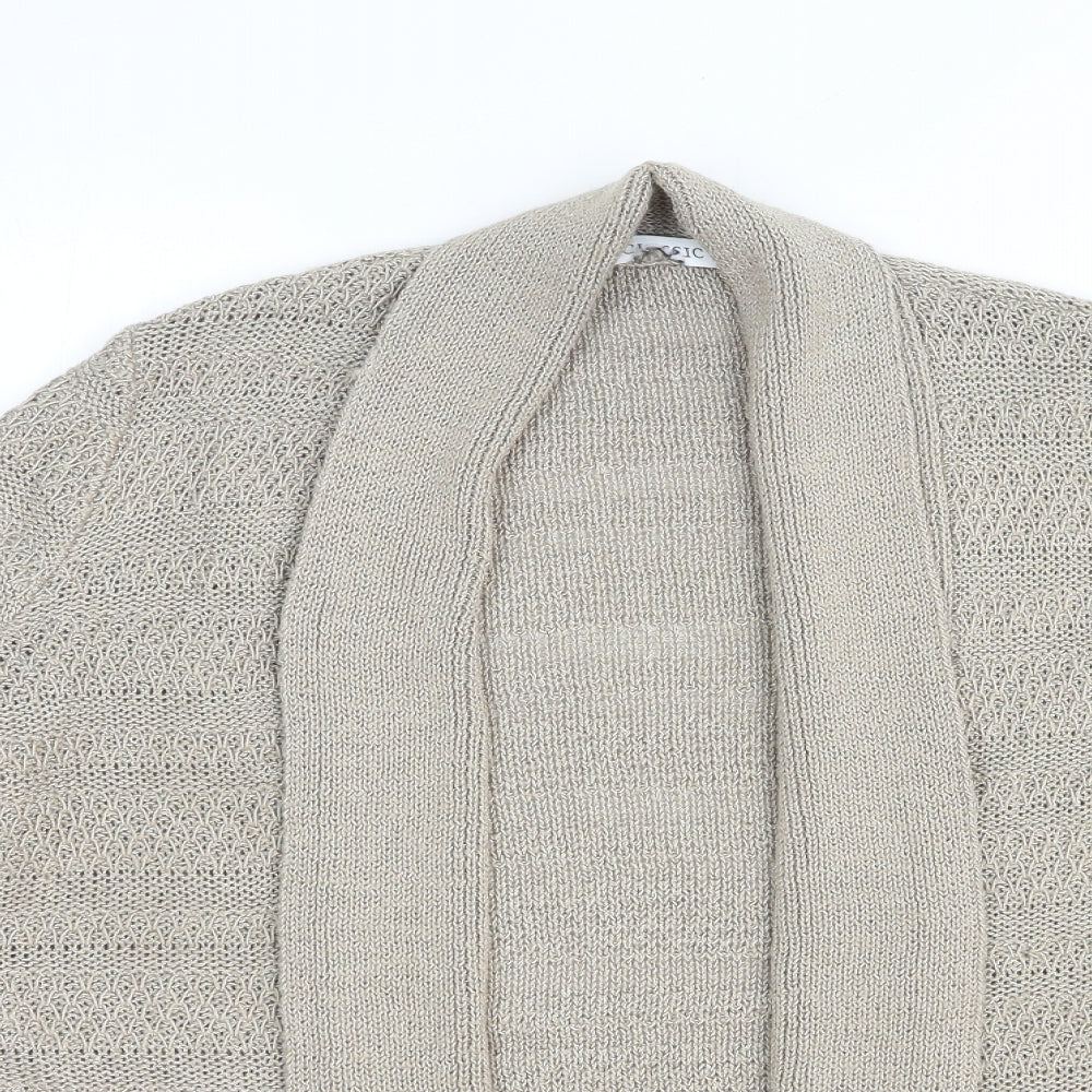 Marks and Spencer Womens Brown V-Neck Acrylic Cardigan Jumper Size 14