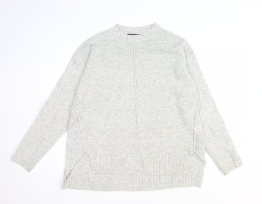 Marks and Spencer Womens Grey Round Neck Acrylic Pullover Jumper Size M